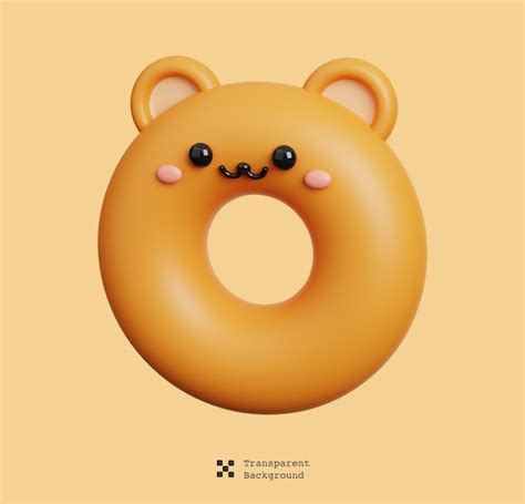 Premium PSD | A cartoon donut with a face emoji cute dessert sweet character isolated 3d ...