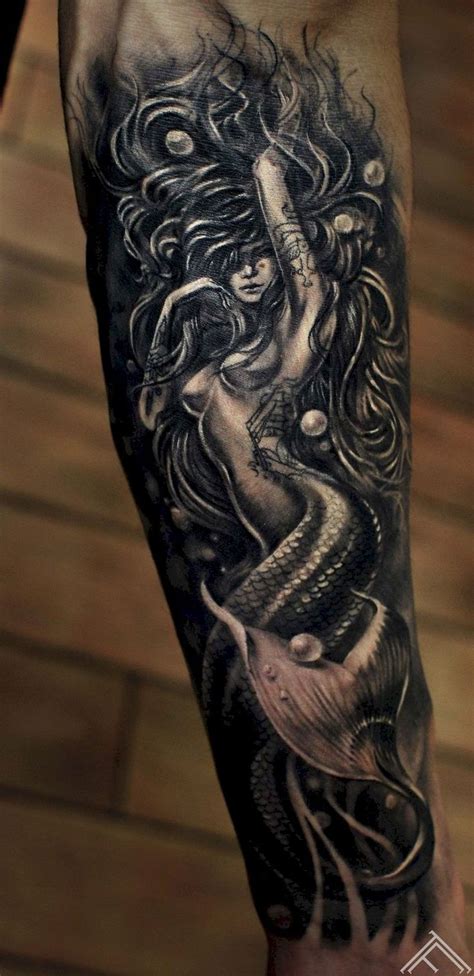 34 Romantic Look with Tattoo ‘Love’ for Men | Mermaid sleeve tattoos ...