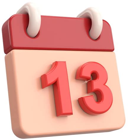premium photo  thirteenth day  month calendar  illustration