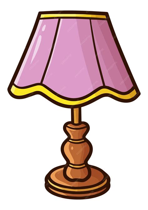 premium vector cool  classic purple wooden desk lamp cartoon