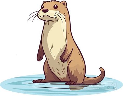 Ocean Mammals Clipart-river otter standing in water clip art