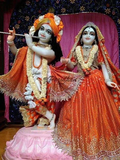 Marble Pair of Radha Krishna Murti-iskcon Marble Deities of | Etsy