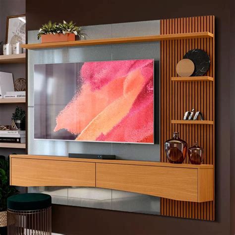 Painel Tv Magazine Luiza - Painel Moderno Grande Para Tv Até 65 Polegadas Cinza E Marrom - Shop JM ...