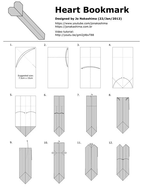 Origami Heart Bookmark - Jo Nakashima