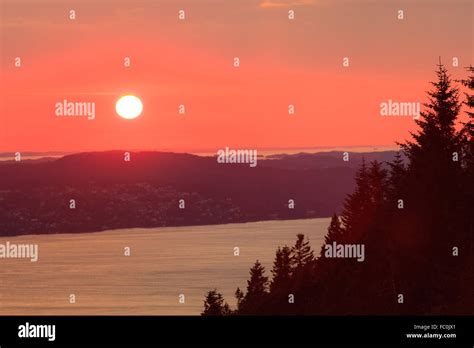 landscape sunset scenery, Norway fjord Stock Photo - Alamy