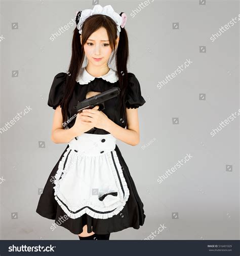 Asian Girl Maid Cosplay Gun Japanese Stock Photo 516401029 | Shutterstock
