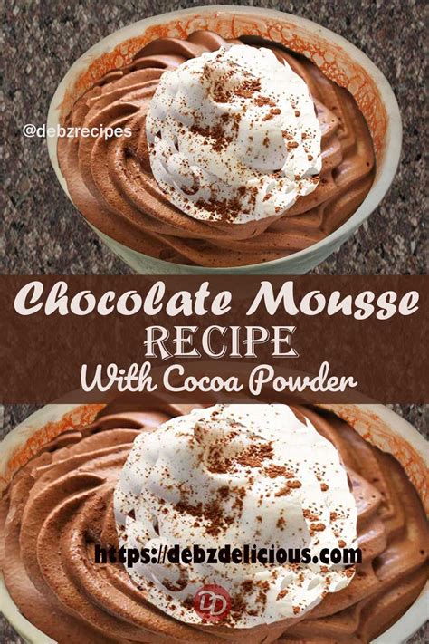 Easy 3 Ingredient Chocolate Mousse With Cocoa Powder Recipe, Christmas ...