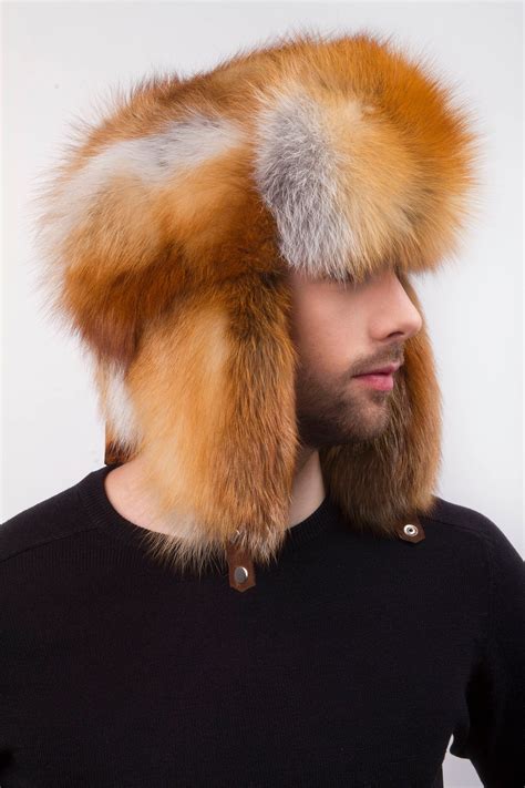 Red Fox Fur Full Trapper Hat for a Men's Full Ushanka Hat - Etsy