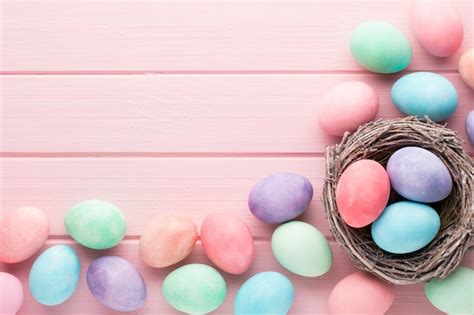 Premium Photo | Close-up of pastel easter eggs