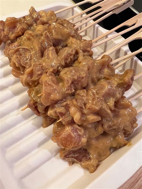 simple  authentic indoensian chicken satay sate ayam