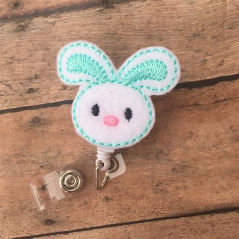 Bunny Badge Reel Bunny Rabbit Badge Clip Easter Badge Clip - Etsy