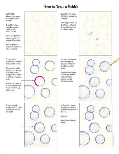 How to Draw Bubbles Easy, Step-by-Step Art Lesson for Kids