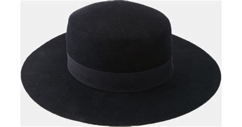 Asos Flat Top Hat In Black Felt With Wide Brim in Black for Men | Lyst