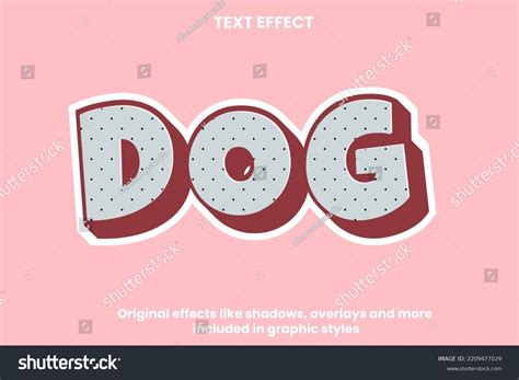 dog cartoon text style effect stock vector royalty