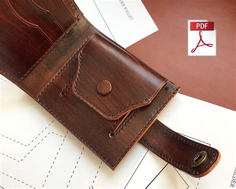 Leather Wallet Pattern PDF Bifold Wallet With Coin Pocket Leather ...