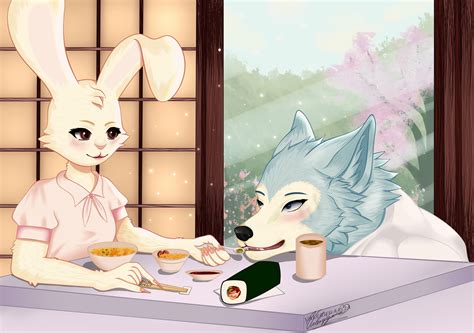 hello everyone, I made this fanart of Haru and Legoshi. (I have open