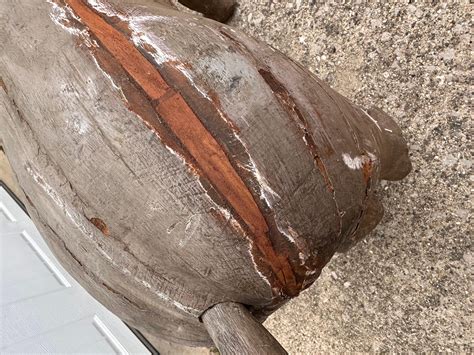 19th Century Antique Large Carved Wood Asian Lions a Pair For Sale at