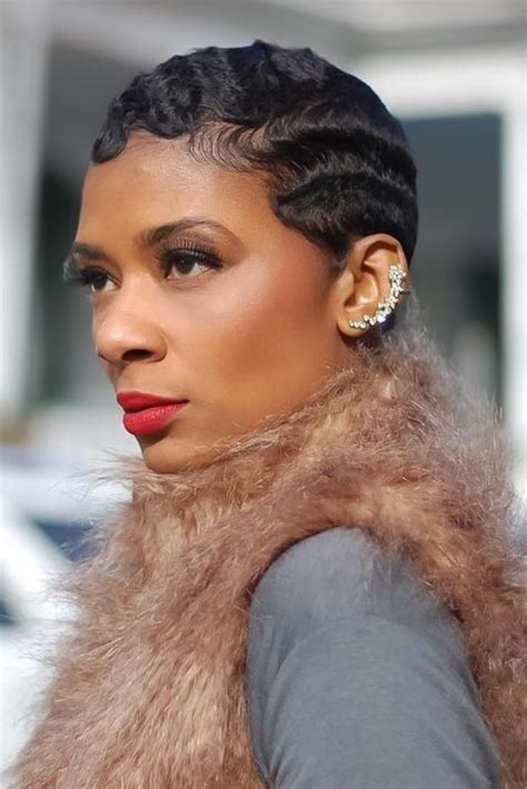 black hair finger wave hairstyles short black finger waves