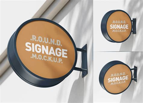 Free Round Street Sign Logo Mockup PSD - Good Mockups