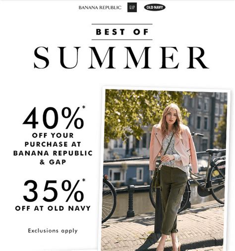 Gap, Banana Republic & Old Navy Canada Offers: Save 40% Off Your Purchase At Banana Republic ...