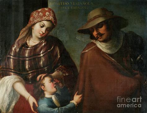 Castizo And Spaniard Produce A Spaniard, C.1715 Painting by Juan ...