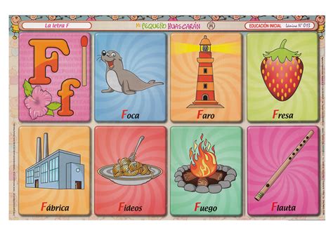Descargar Lamina Escolar de LA LETRA F - Robnei