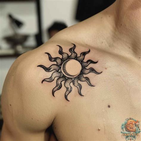 Sun Shoulder Tattoo