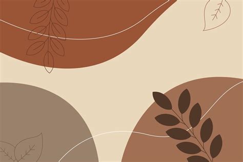 Light Brown Pastel Abstract Wavey Background With Leaves 16120251 ...