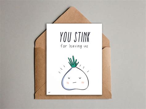 Food goodbye pun leaving card – Artofit