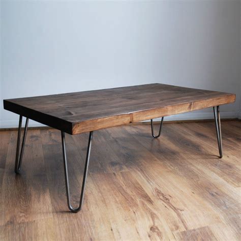 Solid Wood Coffee Table Metal Legs / Cocktail Table For Living Room ...