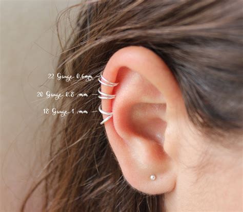 tiny helix piercing helix earring hoop cartilage hoop helix earring