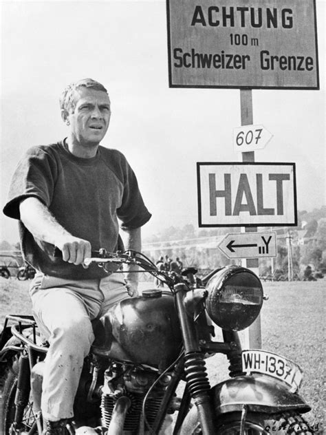 Steve McQueen on Motorcycle