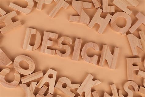 design word  wooden letters  stock photo