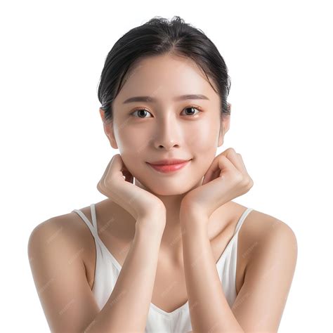 Beauty Asian women spa skin healthy on 100 isolate white background