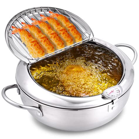 Amazon.com: cuomaop Deep Fryer Pot, 304 Stainless Steel Japanese Frying