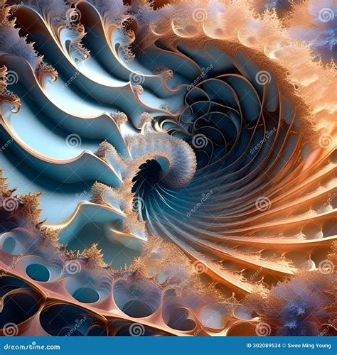 Image of the Multiple Quantum Entanglements within a Fractal Wave Pattern. Stock Illustration