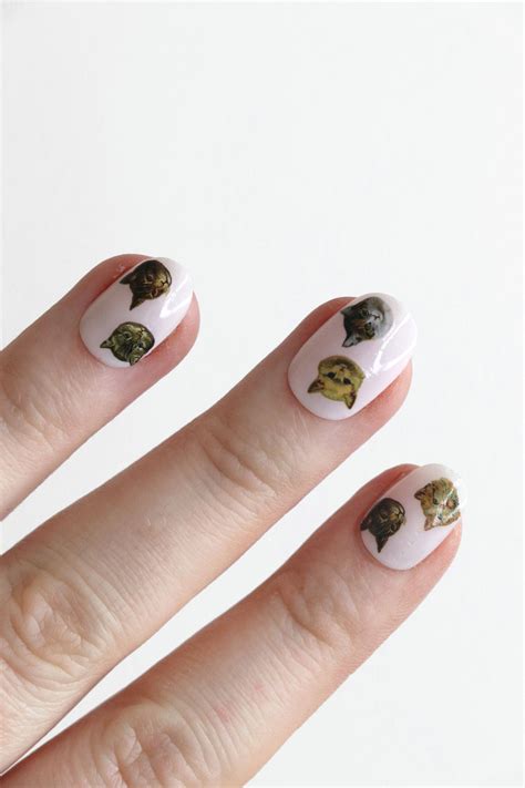 Vintage Cat Faces Nail Decals / Cat Nail Art / Cats Nail Art / - Etsy