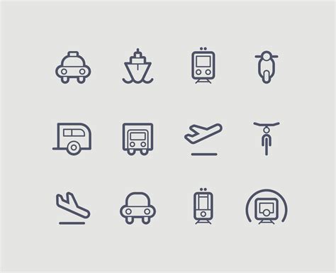 Transportation icons on Behance