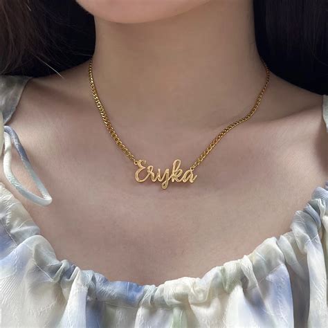 Ожерелье из нержавеющей стали с индивидуальным именем | AliExpress