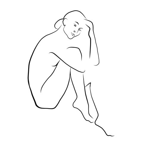 Michael Binkley - Haiku #21 - Digital Vector Drawing Seated Female Nude
