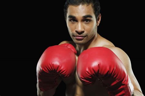 male boxer  fighting stance stock photo  imagedbseller