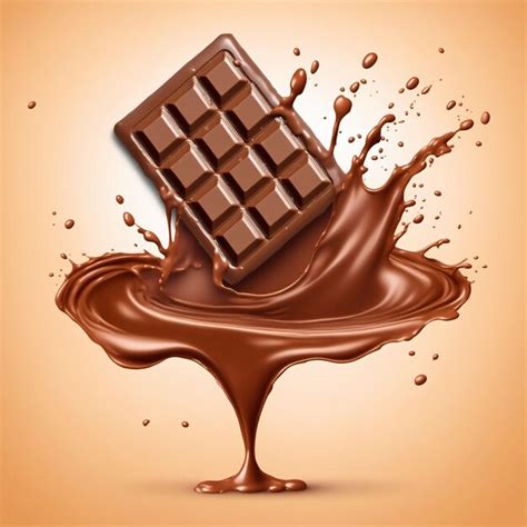 Premium AI Image | 3d render of chocolate splashed with blank ...