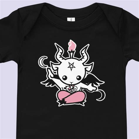 Baby Baphomet Gothic Bodysuit|baby Goth|goth Baby One Piece|gothic Baby