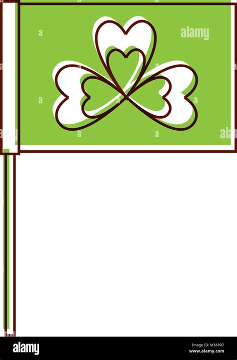 green flag with clover symbol Stock Vector Image & Art - Alamy