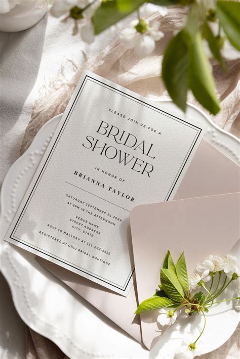 Classic Elegant Black & White Bridal Shower Invitation | Zazzle ...