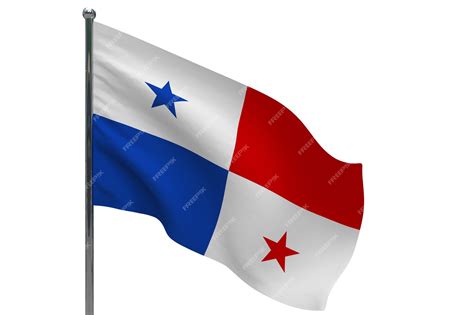 Bandera de Panamá en el poste. Asta de bandera de metal. Bandera ...