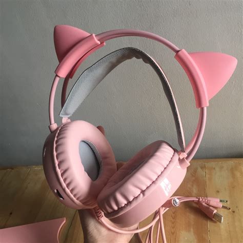 pink cat headphones, Audio, Headphones & Headsets on Carousell