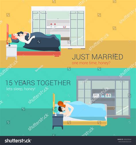 Set Family Couple Bedroom Bed Sleeping Stock Vector (Royalty Free
