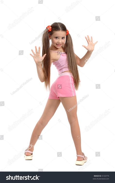 portrait posing young beautiful small girl stockfoto  shutterstock