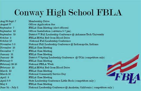 Calendar - Conway High School FBLA